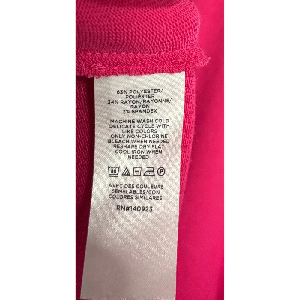 Loft Outlet Womens XL Pink V-Neck Puff Sleeve Knit Top Blouse Long Sleeve